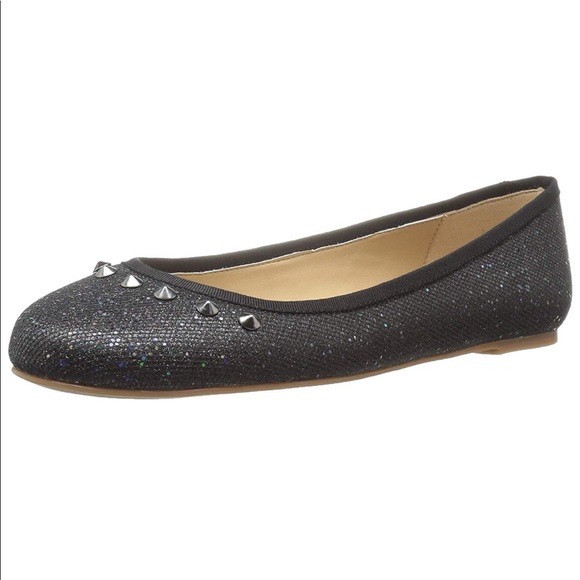 Studded Party Glitter Black Classic Ballet Flats - Picture 6 of 8